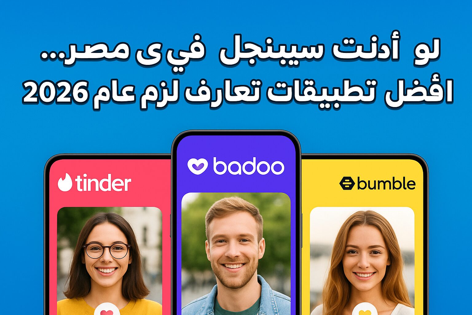 انشاء صورة عن لو أنت سينجل في مصر... دي أفضل 3 تطبيقات تعارف لازم تجربها في 2025!أفضل 3 برامج تعارف في مصر لازم تجربها لو أنت سينجل للاندرويد مجانا
