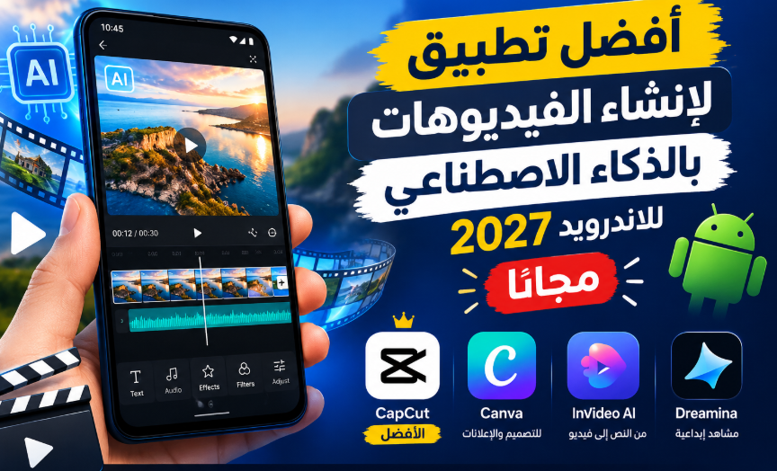 أفضل تطبيق لإنشاء الفيديوهات بالذكاء الاصطناعي للاندرويد 2027 مجانًا